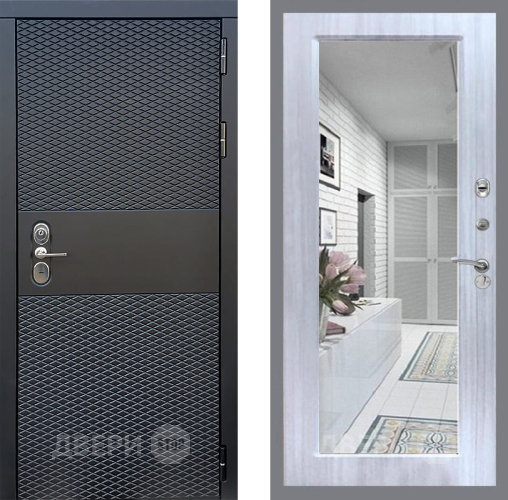 Входная металлическая Дверь Стоп БЛЭК CISA Зеркало Сандал белый в Жуковский