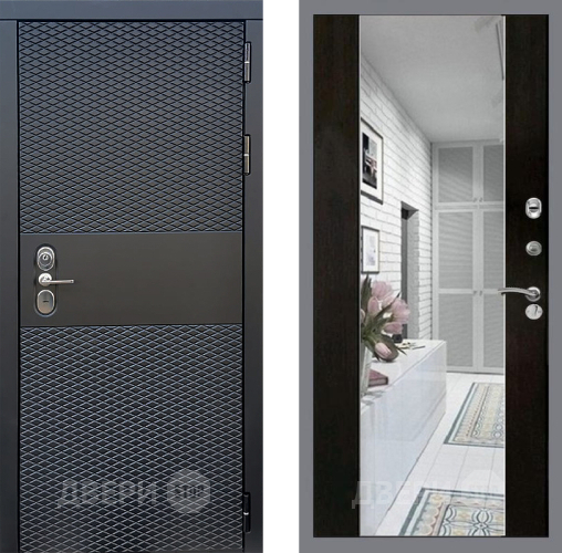 Входная металлическая Дверь Стоп БЛЭК CISA Зеркало СБ-16 Венге в Жуковский