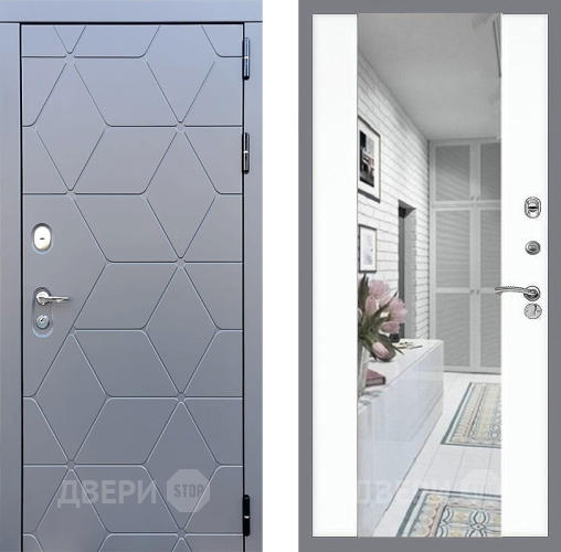 Дверь Стоп КОСМО Зеркало СБ-16 Силк Сноу в Жуковский