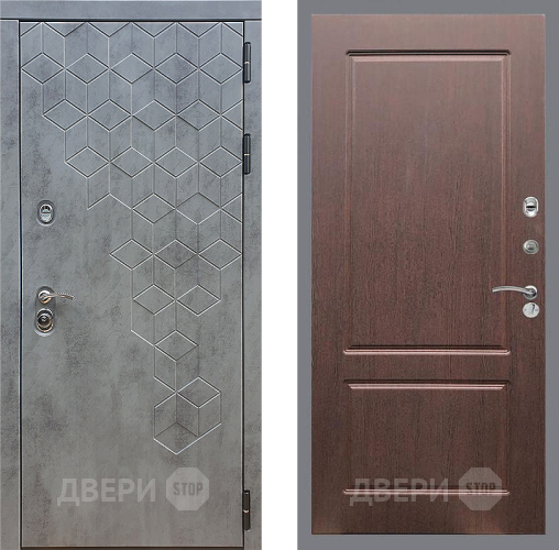 Входная металлическая Дверь Стоп БЕТОН ФЛ-117 Орех премиум в Жуковский
