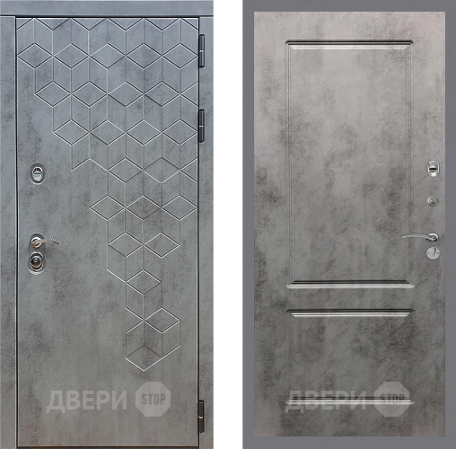Входная металлическая Дверь Стоп БЕТОН ФЛ-117 Бетон темный в Жуковский