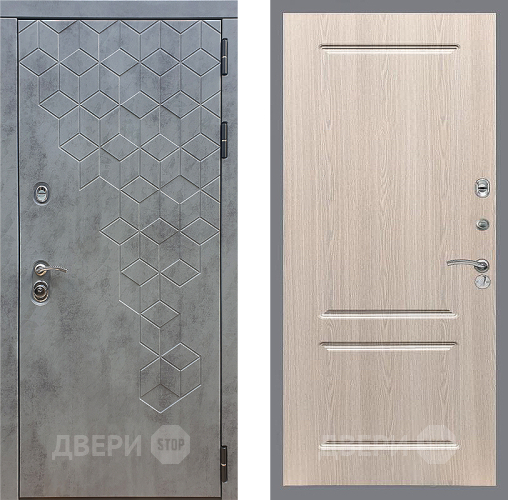 Входная металлическая Дверь Стоп БЕТОН ФЛ-117 Беленый дуб в Жуковский