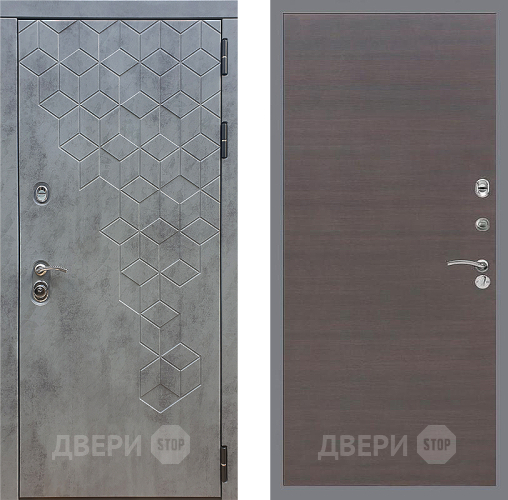 Входная металлическая Дверь Стоп БЕТОН Гладкая венге поперечный в Жуковский