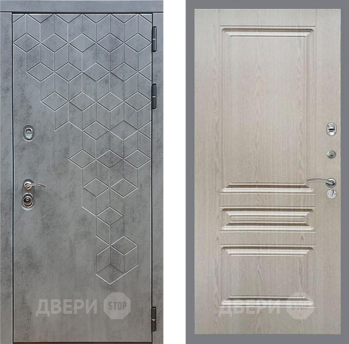 Входная металлическая Дверь Стоп БЕТОН ФЛ-243 Беленый дуб в Жуковский