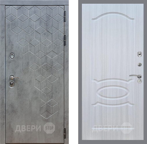 Входная металлическая Дверь Стоп БЕТОН ФЛ-128 Сандал белый в Жуковский