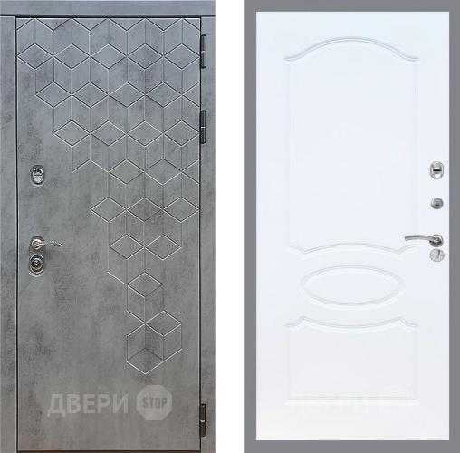 Входная металлическая Дверь Стоп БЕТОН ФЛ-128 Белый ясень в Жуковский