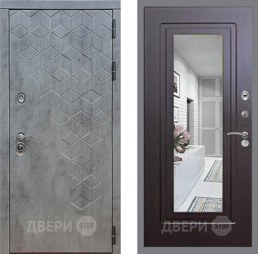 Дверь Стоп БЕТОН Зеркало ФЛ-120 Венге в Жуковский