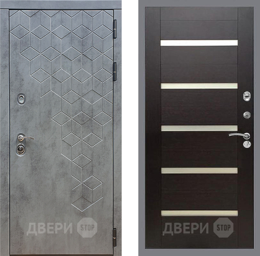 Входная металлическая Дверь Стоп БЕТОН СБ-14 венге поперечный в Жуковский