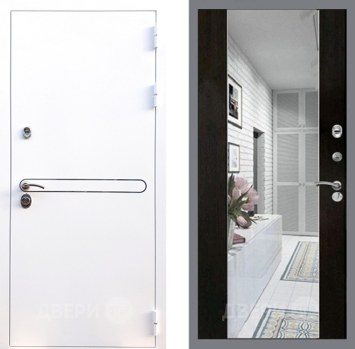 Входная металлическая Дверь Стоп Лайн Вайт Зеркало СБ-16 Венге в Жуковский