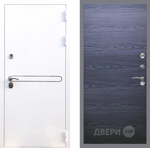 Входная металлическая Дверь Стоп Лайн Вайт Гладкая Дуб тангенальный черный в Жуковский