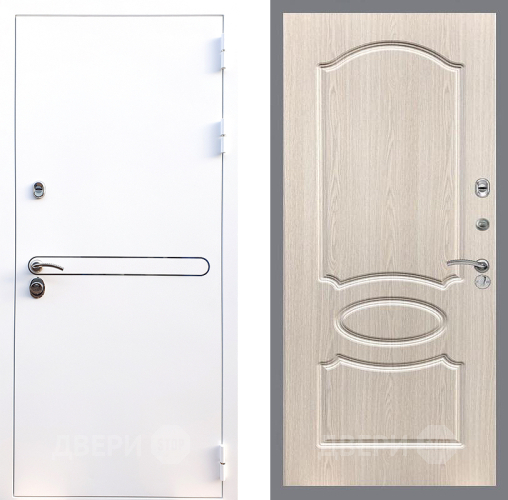 Входная металлическая Дверь Стоп Лайн Вайт ФЛ-128 Беленый дуб в Жуковский
