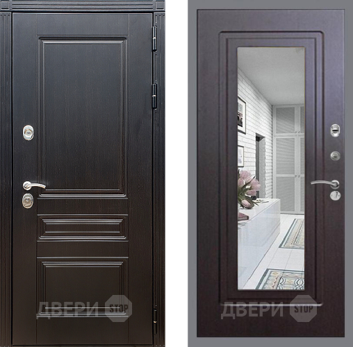 Входная металлическая Дверь Стоп МЕГАПОЛИС Зеркало ФЛ-120 Венге в Жуковский