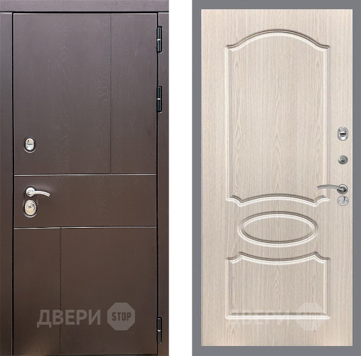 Входная металлическая Дверь Стоп УРБАН ФЛ-128 Беленый дуб в Жуковский