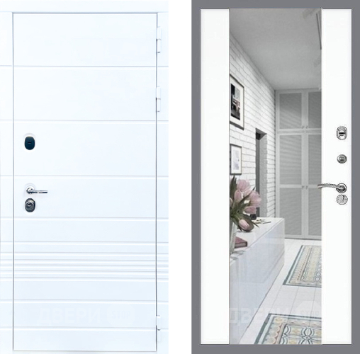 Дверь Стоп ТРЕНДО Зеркало СБ-16 Силк Сноу в Жуковский