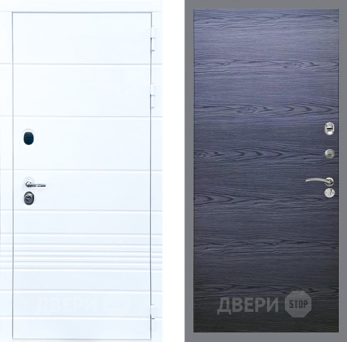 Входная металлическая Дверь Стоп ТРЕНДО Гладкая Дуб тангенальный черный в Жуковский