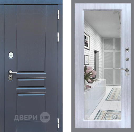 Входная металлическая Дверь Стоп ПЛАТИНУМ Зеркало Сандал белый в Жуковский