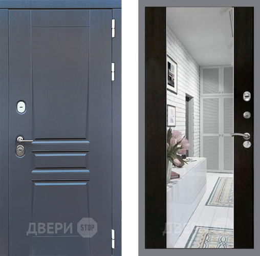 Входная металлическая Дверь Стоп ПЛАТИНУМ Зеркало СБ-16 Венге в Жуковский