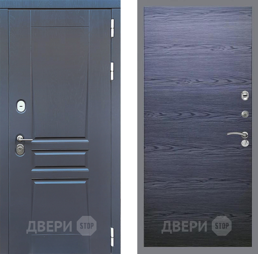 Входная металлическая Дверь Стоп ПЛАТИНУМ Гладкая Дуб тангенальный черный в Жуковский