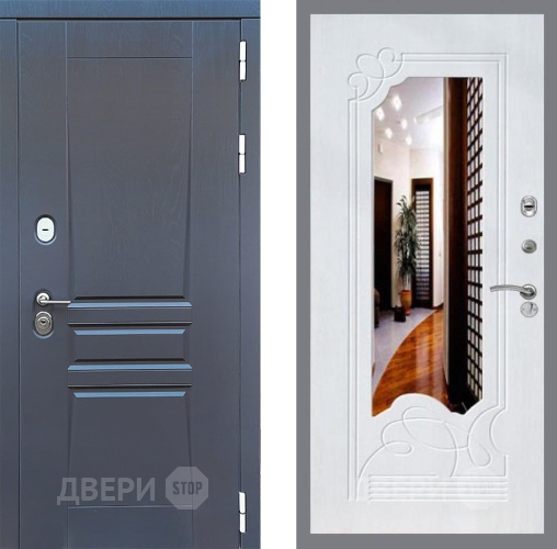 Входная металлическая Дверь Стоп ПЛАТИНУМ ЗкркалоФЛ-147 Ясень белый в Жуковский