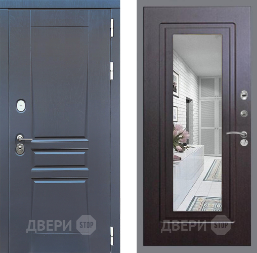 Входная металлическая Дверь Стоп ПЛАТИНУМ Зеркало ФЛ-120 Венге в Жуковский