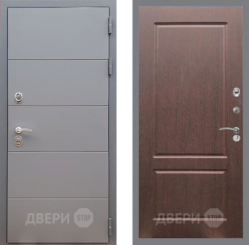 Входная металлическая Дверь Стоп АРТ ГРАФИТ ФЛ-117 Орех премиум в Жуковский
