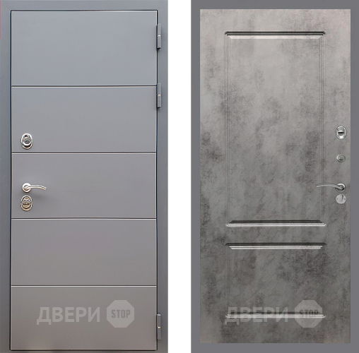 Входная металлическая Дверь Стоп АРТ ГРАФИТ ФЛ-117 Бетон темный в Жуковский