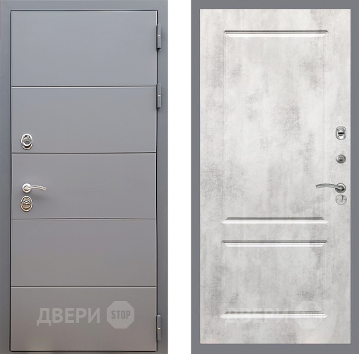 Входная металлическая Дверь Стоп АРТ ГРАФИТ ФЛ-117 Бетон светлый в Жуковский