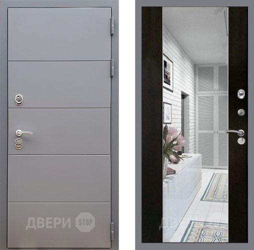 Входная металлическая Дверь Стоп АРТ ГРАФИТ Зеркало СБ-16 Венге в Жуковский