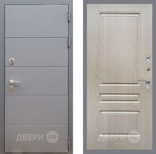 Входная металлическая Дверь Стоп АРТ ГРАФИТ ФЛ-243 Беленый дуб в Жуковский