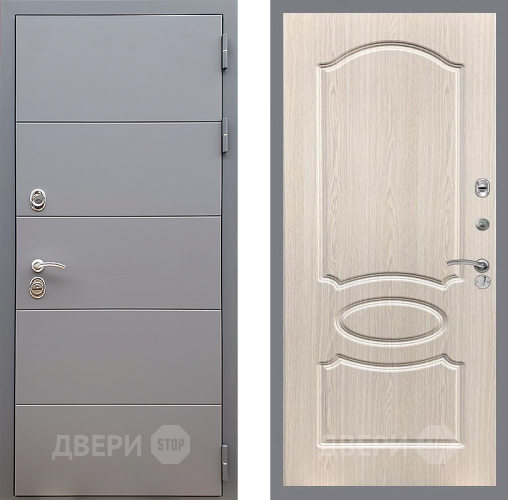 Входная металлическая Дверь Стоп АРТ ГРАФИТ ФЛ-128 Беленый дуб в Жуковский
