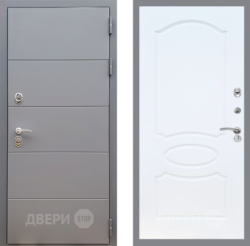 Входная металлическая Дверь Стоп АРТ ГРАФИТ ФЛ-128 Белый ясень в Жуковский