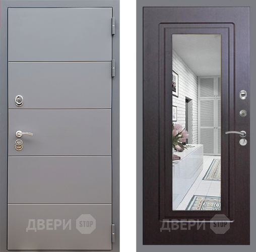 Входная металлическая Дверь Стоп АРТ ГРАФИТ Зеркало ФЛ-120 Венге в Жуковский