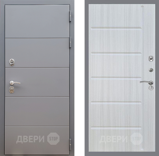 Входная металлическая Дверь Стоп АРТ ГРАФИТ ФЛ-102 Сандал белый в Жуковский