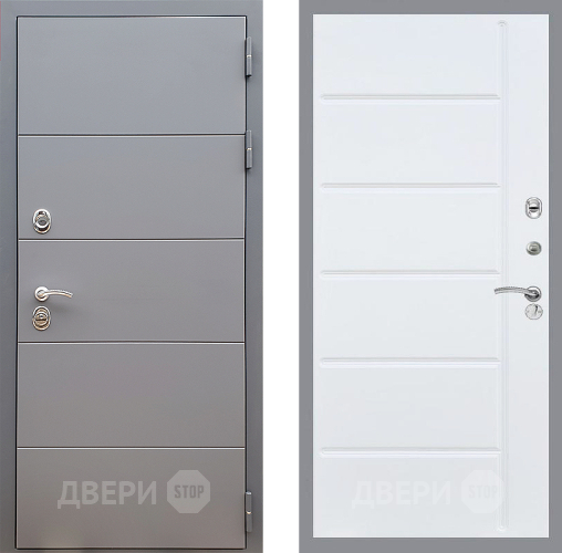 Входная металлическая Дверь Стоп АРТ ГРАФИТ ФЛ-102 Белый ясень в Жуковский