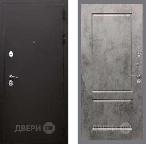 Входная металлическая Дверь Стоп КЛАССИК Шагрень ФЛ-117 Бетон темный в Жуковский