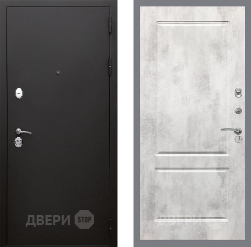 Входная металлическая Дверь Стоп КЛАССИК Шагрень ФЛ-117 Бетон светлый в Жуковский