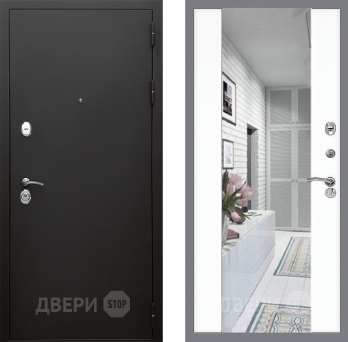 Дверь Стоп КЛАССИК Шагрень Зеркало СБ-16 Силк Сноу в Жуковский