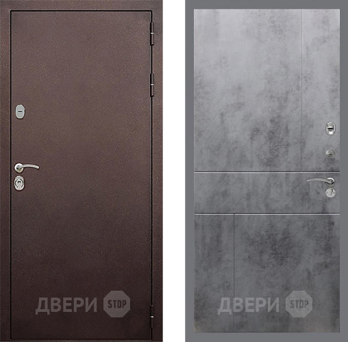 Входная металлическая Дверь Стоп КЛАССИК Медь ФЛ-290 Бетон темный в Жуковский