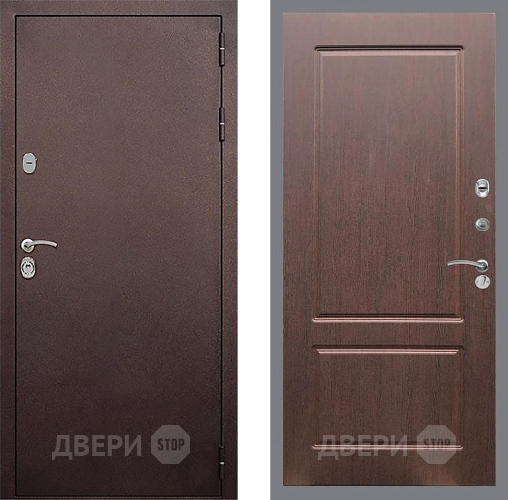 Входная металлическая Дверь Стоп КЛАССИК Медь ФЛ-117 Орех премиум в Жуковский
