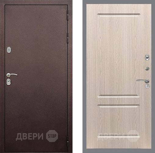 Входная металлическая Дверь Стоп КЛАССИК Медь ФЛ-117 Беленый дуб в Жуковский