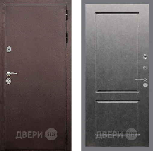 Дверь Стоп КЛАССИК Медь ФЛ-117 Штукатурка графит в Жуковский