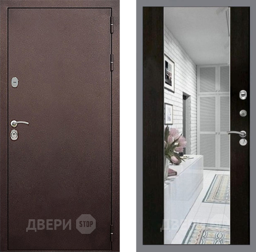 Входная металлическая Дверь Стоп КЛАССИК Медь Зеркало СБ-16 Венге в Жуковский