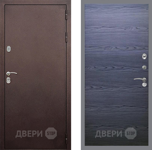 Входная металлическая Дверь Стоп КЛАССИК Медь Гладкая Дуб тангенальный черный в Жуковский
