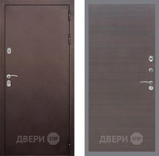 Входная металлическая Дверь Стоп КЛАССИК Медь Гладкая венге поперечный в Жуковский