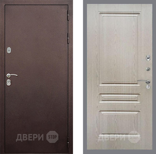 Входная металлическая Дверь Стоп КЛАССИК Медь ФЛ-243 Беленый дуб в Жуковский
