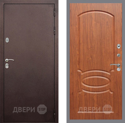 Входная металлическая Дверь Стоп КЛАССИК Медь ФЛ-128 Береза мореная в Жуковский