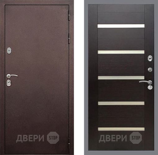 Входная металлическая Дверь Стоп КЛАССИК Медь СБ-14 венге поперечный в Жуковский