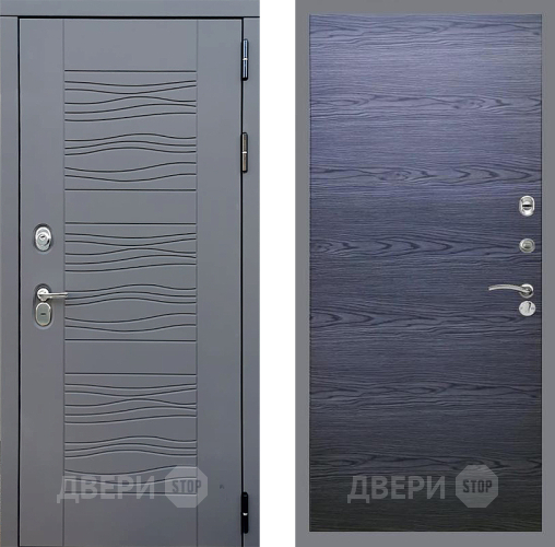 Входная металлическая Дверь Стоп СКАНДИ Гладкая Дуб тангенальный черный в Жуковский