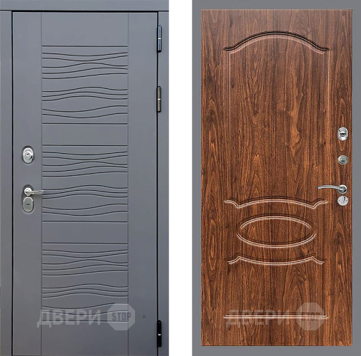 Входная металлическая Дверь Стоп СКАНДИ ФЛ-128 орех тисненый в Жуковский