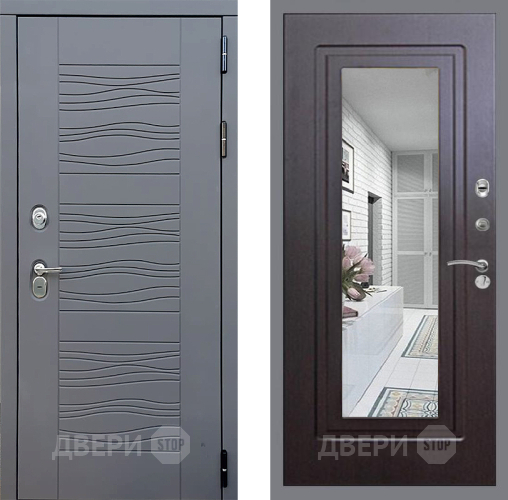 Входная металлическая Дверь Стоп СКАНДИ Зеркало ФЛ-120 Венге в Жуковский